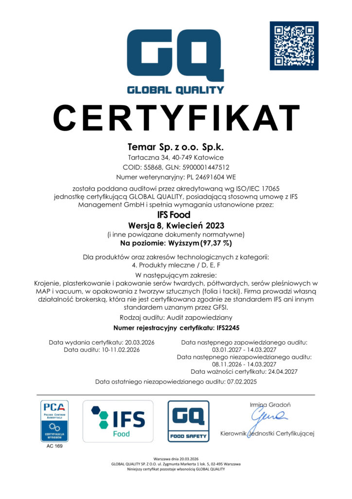 Certyfikat GQ Global Quality